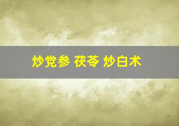 炒党参 茯苓 炒白术